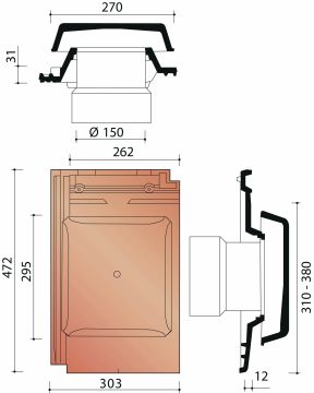 MIGEON ACTUA KIT KOKERPAN + KAPJE + AANSLUITINGSMODULE 150 GEWOLKT 875