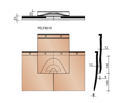 KOR VENTILATIEPAN + ROOSTER ELFINO AGAATGRIJS 697