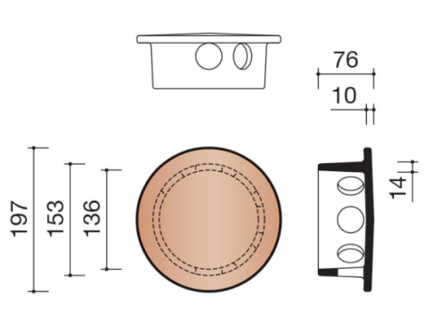 KOR KAP KOKERPAN 100MM 44/993/401 LEIKLEUR MAT VERGLAASD 705