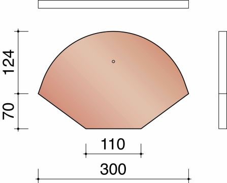 KOR KOPPLAAT 255MM 451 VIEILLI BLAUW GESMOORD 714