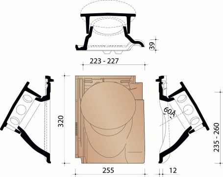 KOR KAP KOKERPAN 100MM VARIO 18 MAT ZWART 741