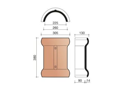 VHV VARIO VORST HALFROND 225MM NATUURROOD+ 652