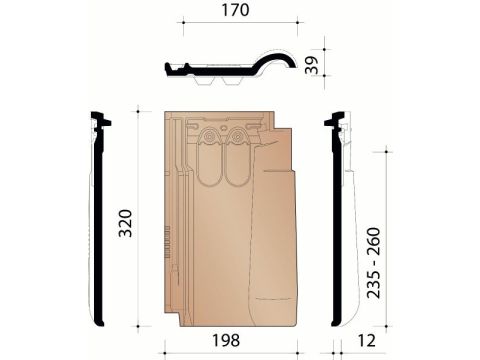 KOR DRIEKWARTPAN VARIO 18 RUSTIEK 872